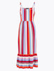 Striped Sleeveless Midi Slip Dress