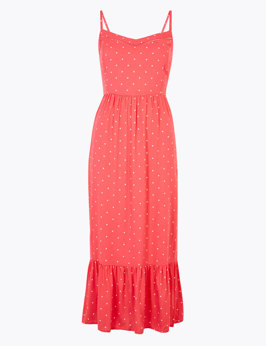 Polka Dot Midi Slip Dress