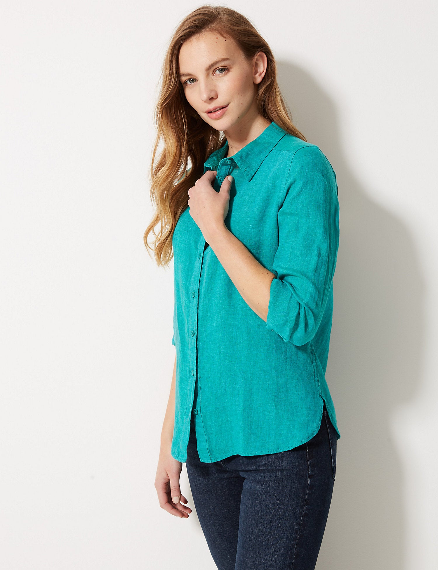 Pure Linen Button Detailed Shirt