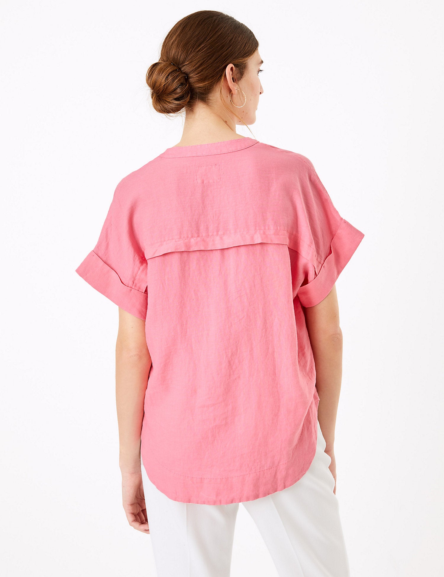 Pure Linen V-Neck Blouse
