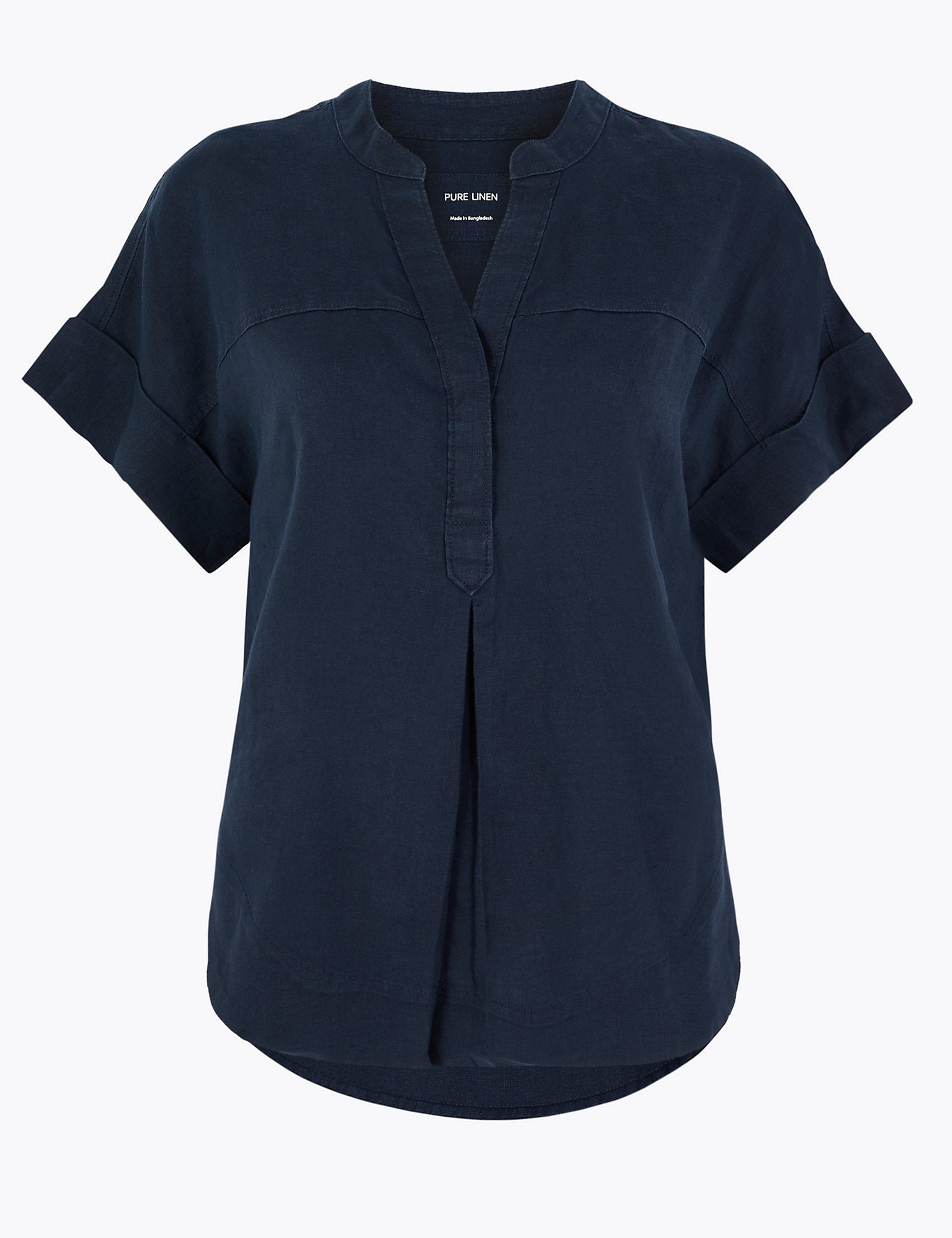 Pure Linen Popover Blouse