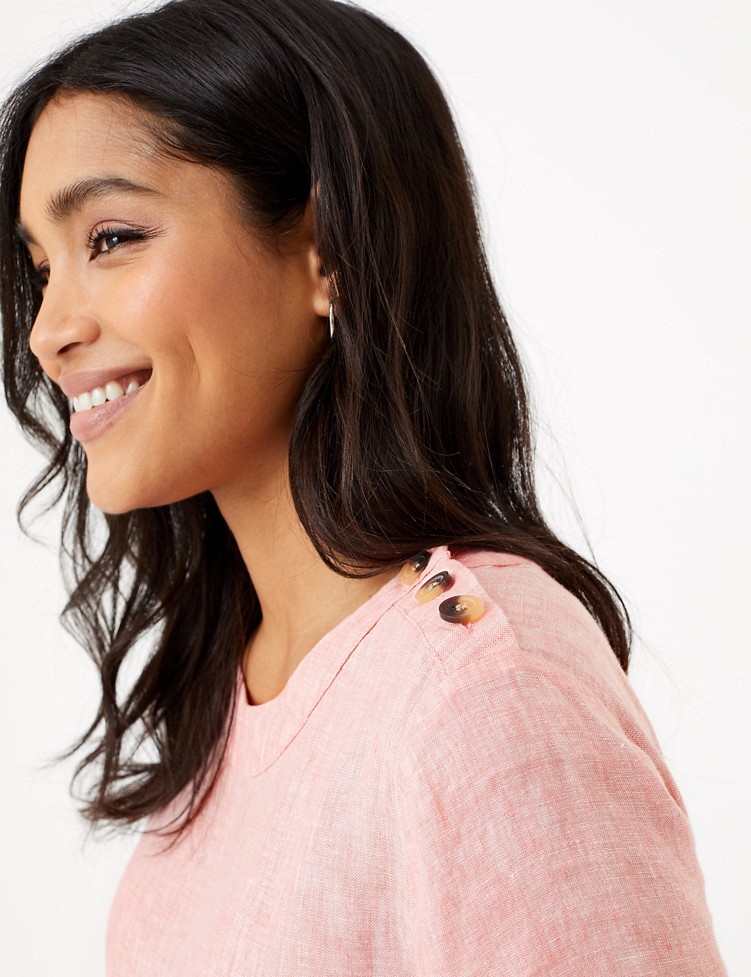 Pure Linen Button Detailed Blouse