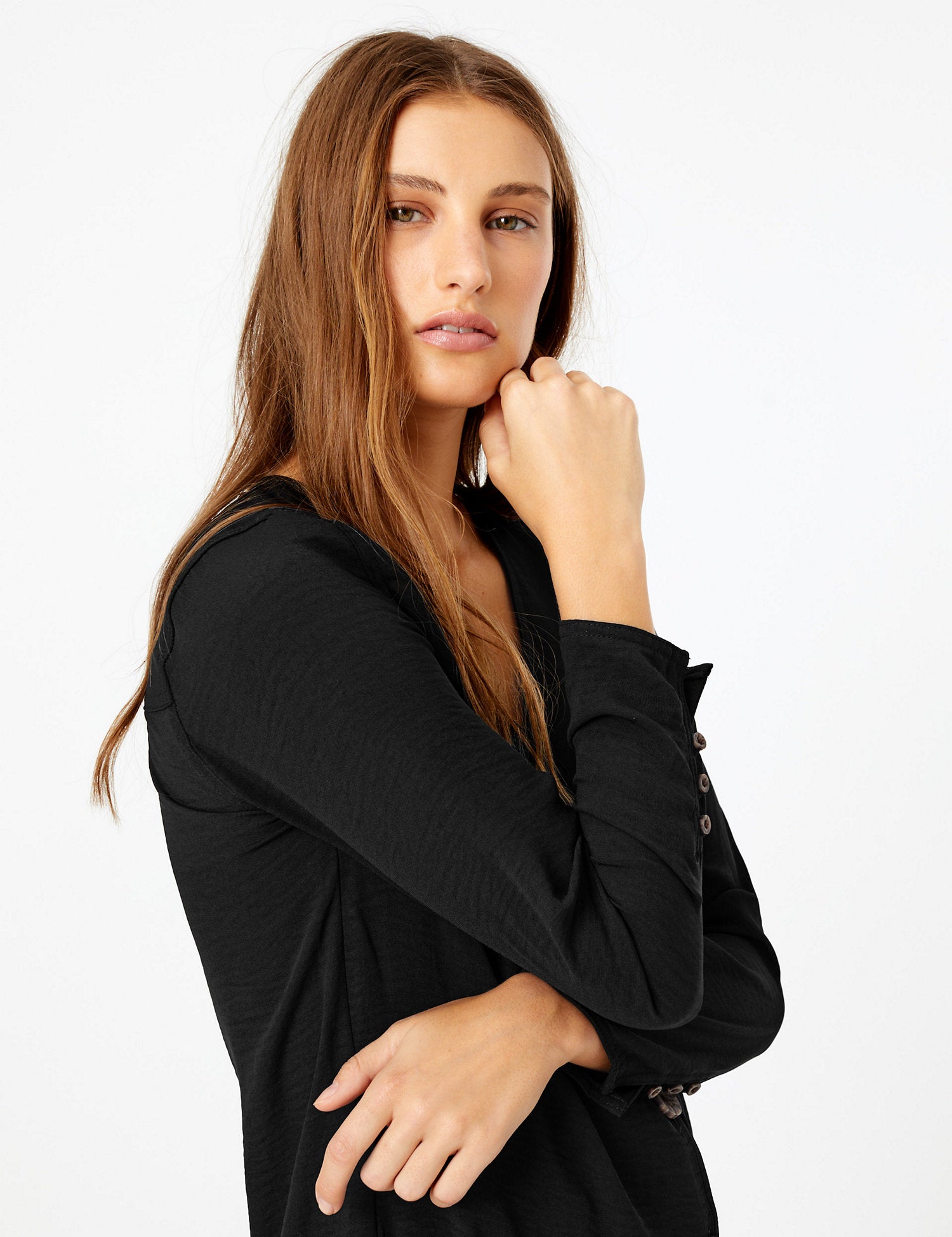 Button Detailed Longline Tunic