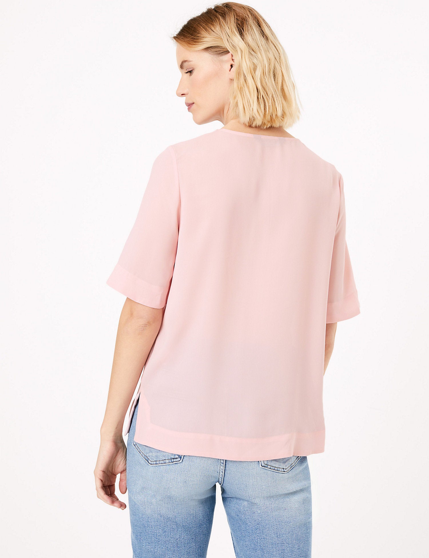 Bib Front Short Sleeve Shell Top