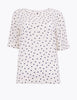 Polka Dot Bib Front Blouse