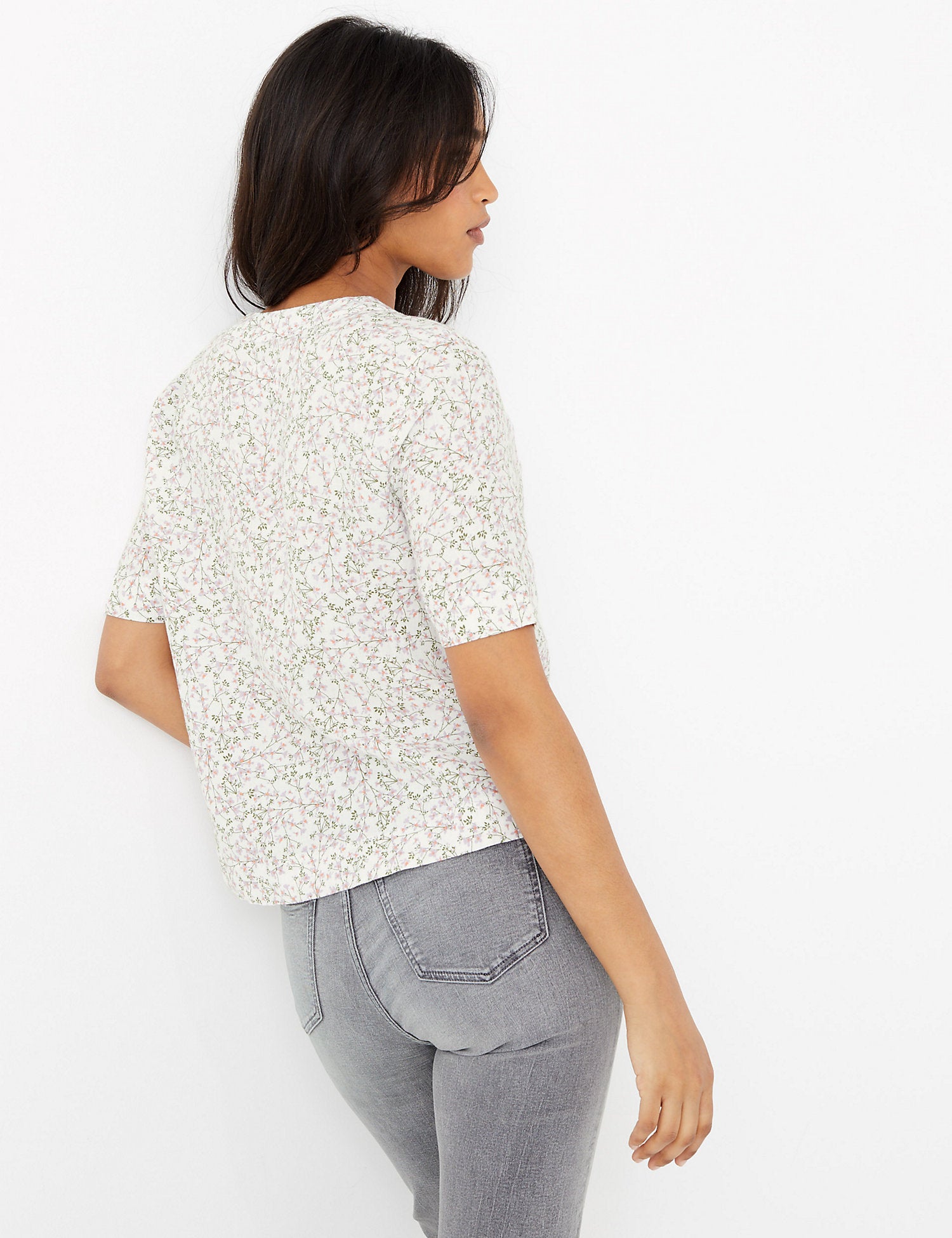 Pure Linen Floral Print Woven Blouse