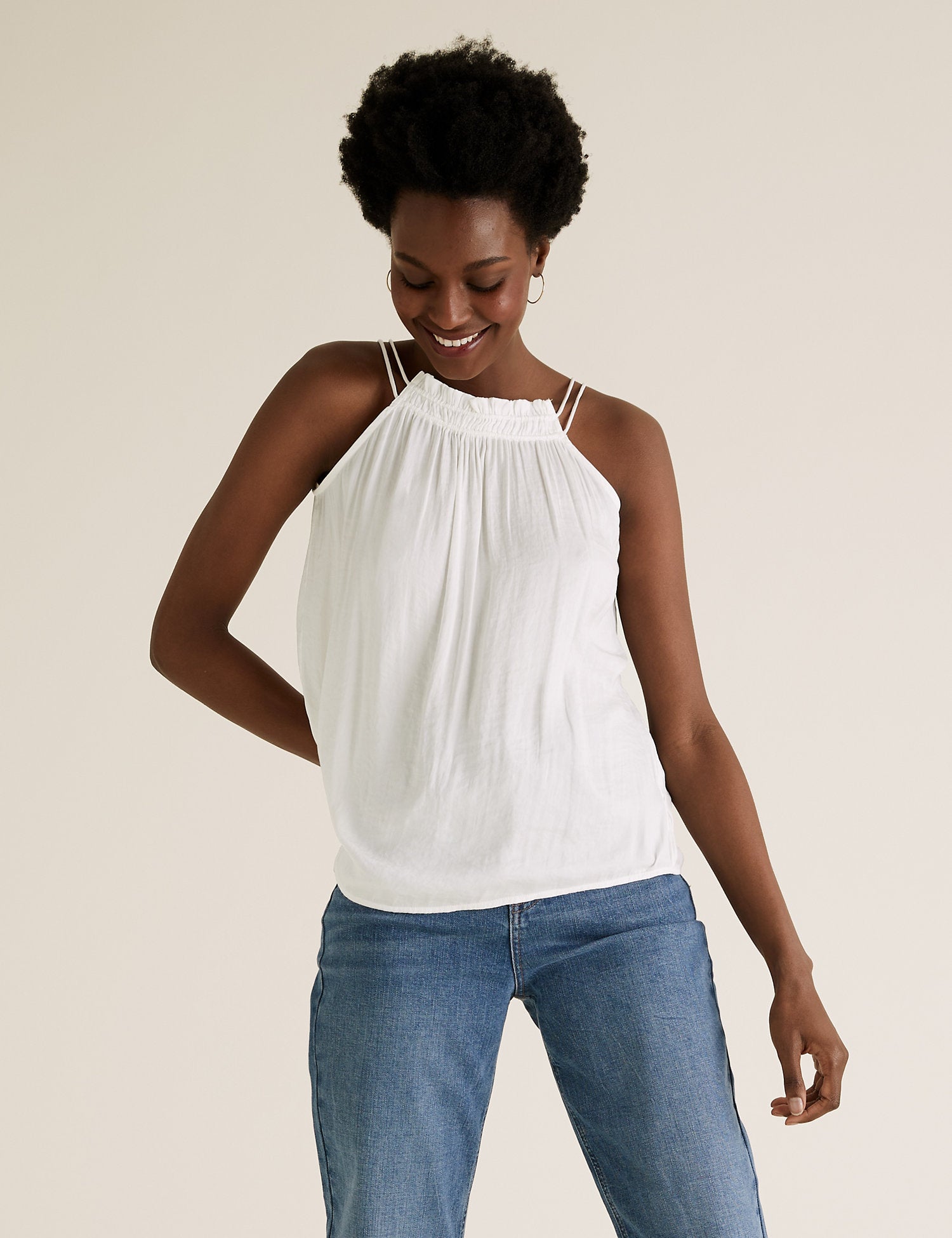 Satin Halter Neck Cami Top