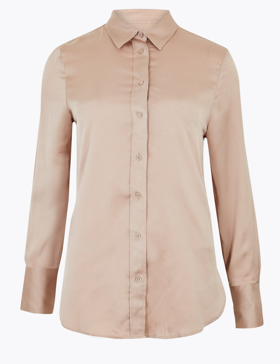 Satin Long Sleeve Shirt