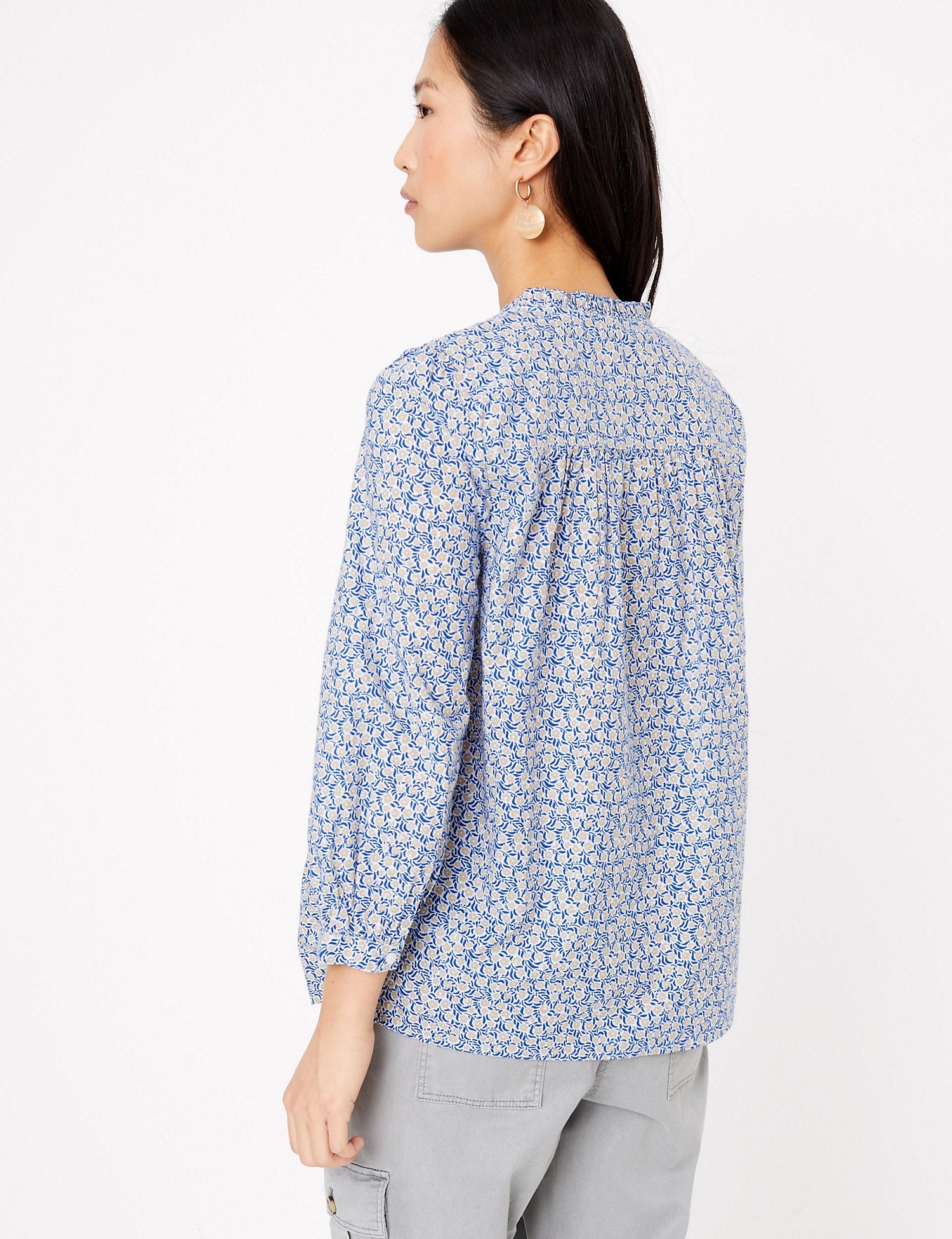Cotton Printed Long Sleeve Blouse
