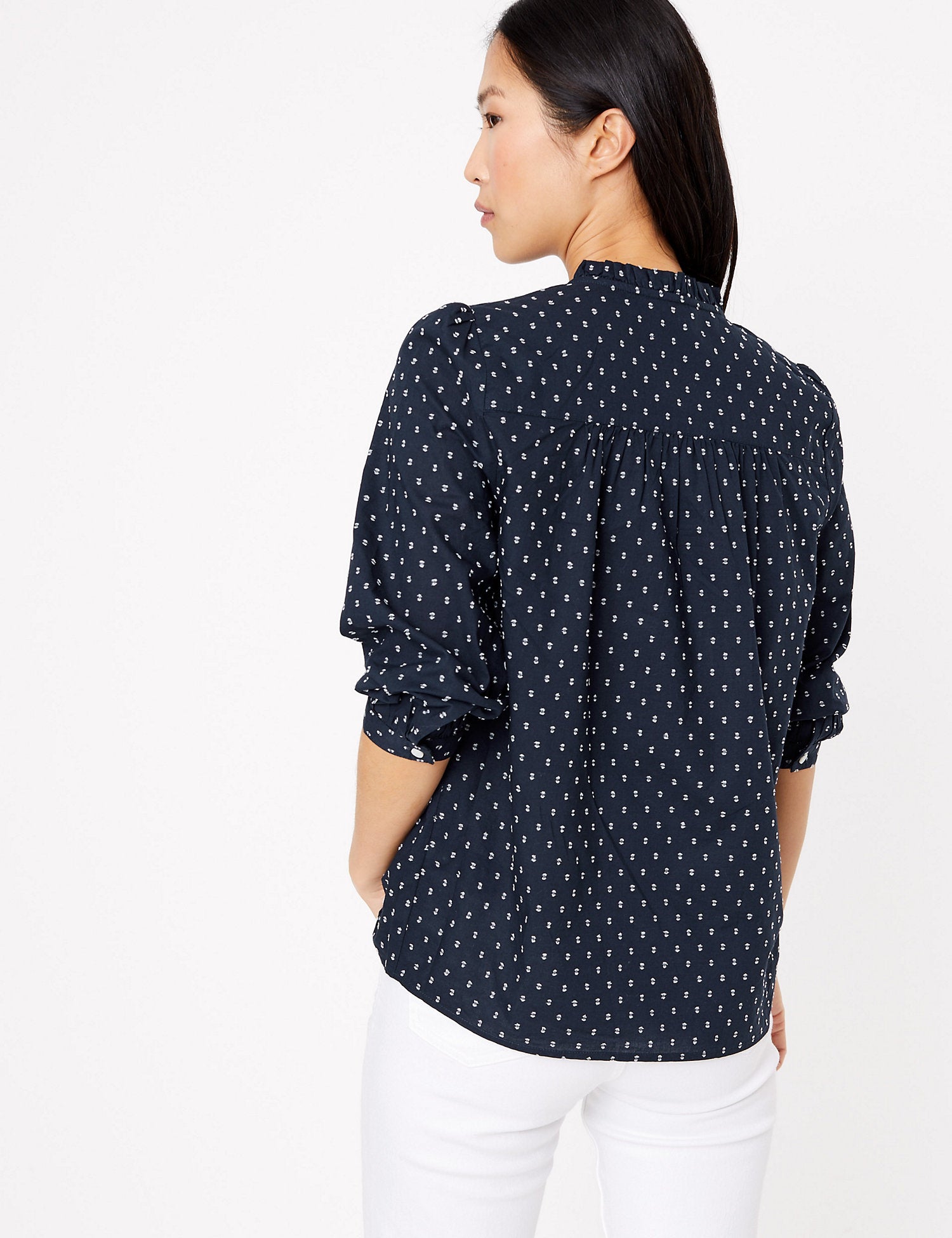 Cotton Printed Long Sleeve Blouse