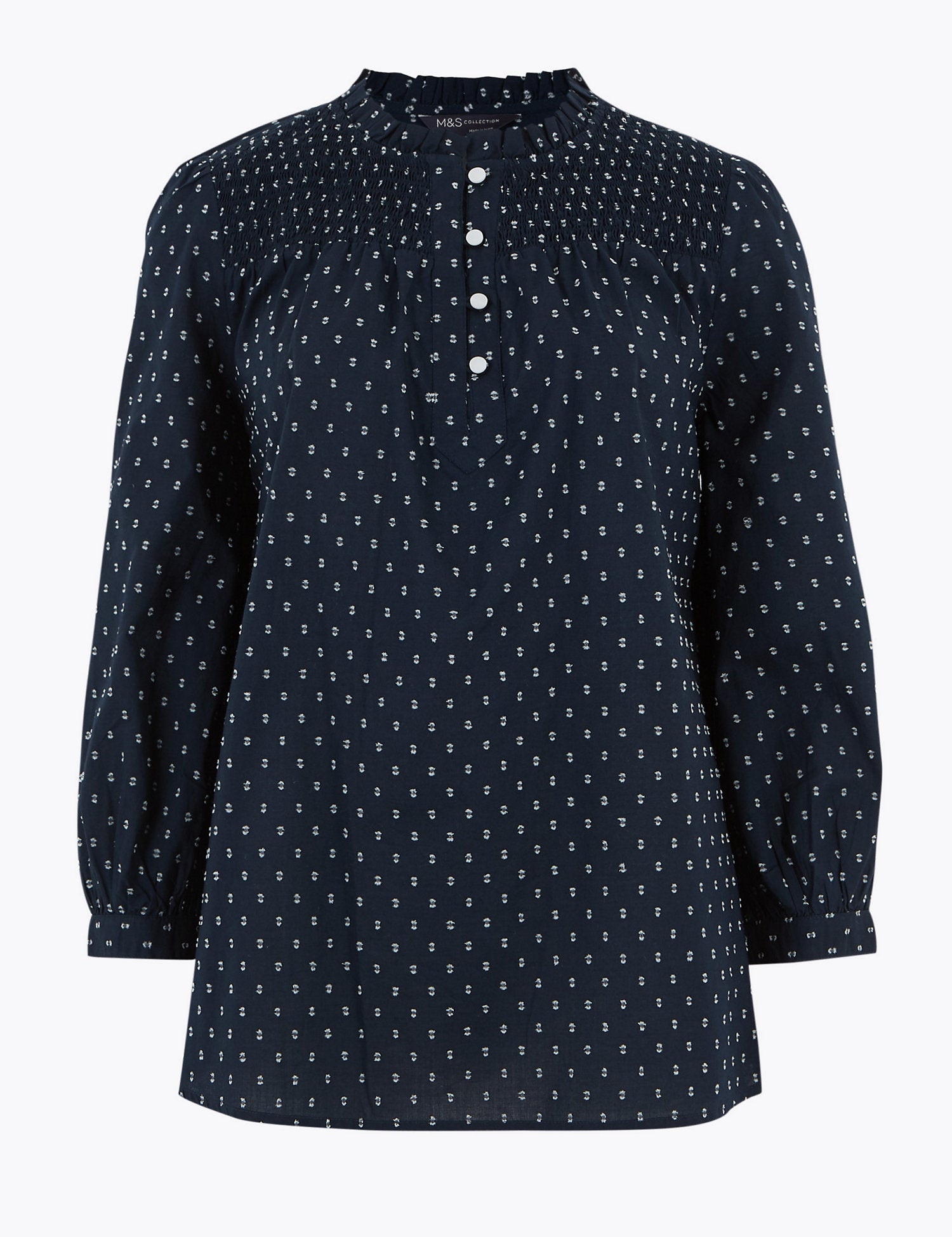 Cotton Printed Long Sleeve Blouse