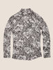 Satin Woodland Print Tie Neck Blouse