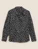 Satin Floral Tie Neck Long Sleeve Blouse