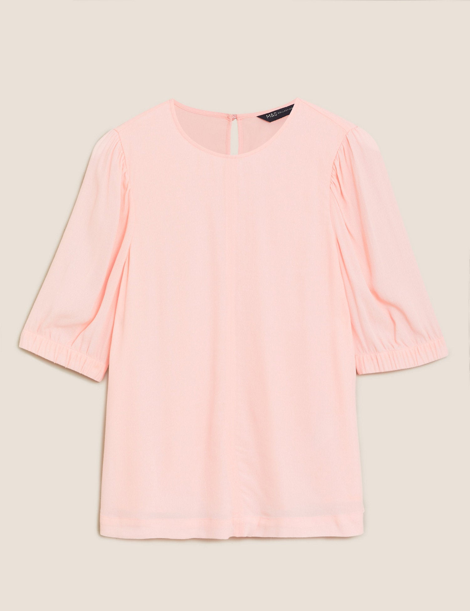 Round Neck Puff Sleeve Top