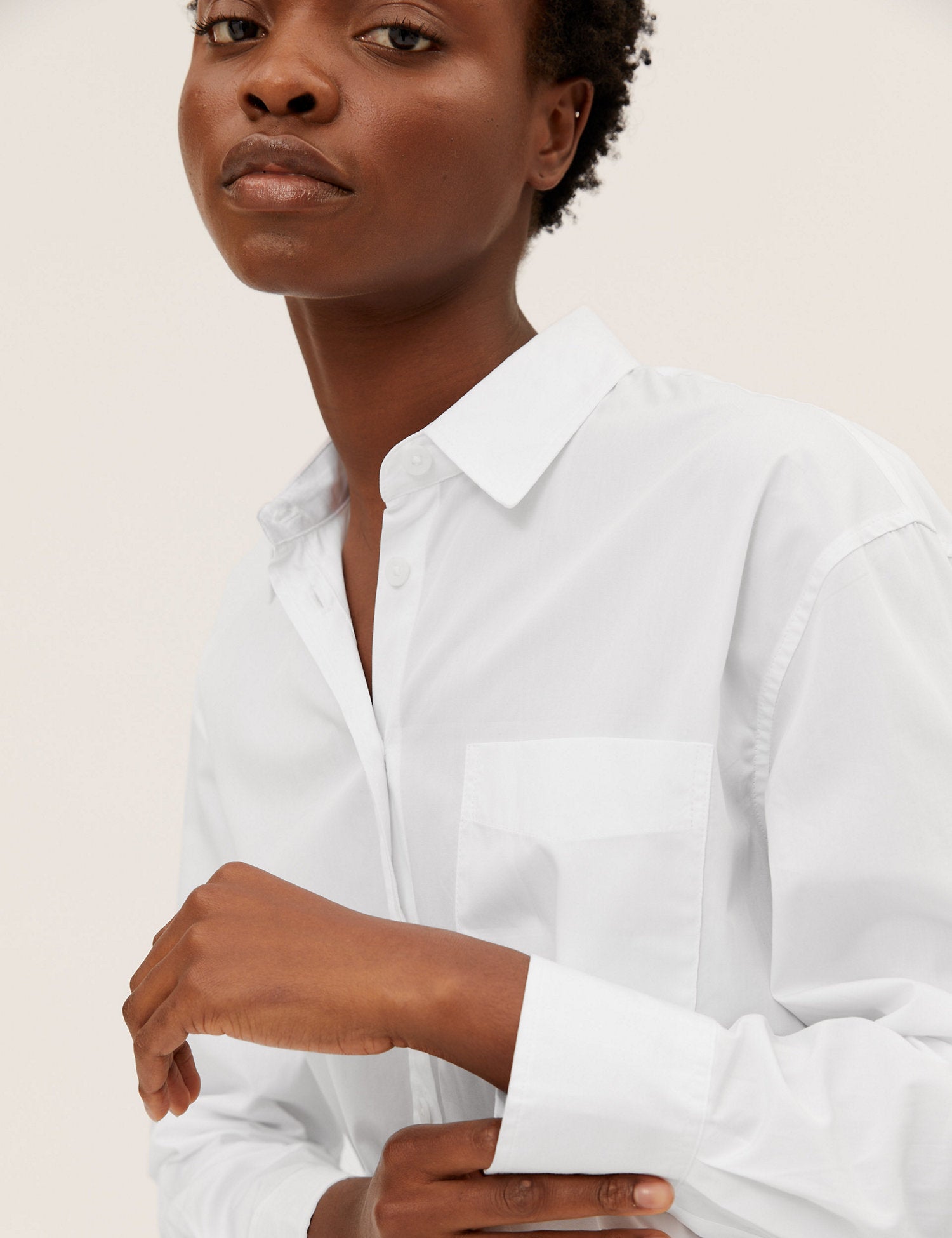 Pure Cotton Oversized Girlfriend Style Longline Shirt