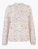 Pure Cotton Floral Broderie Ruffle Blouse