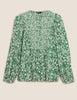 Floral Bib Detail Popover Blouse