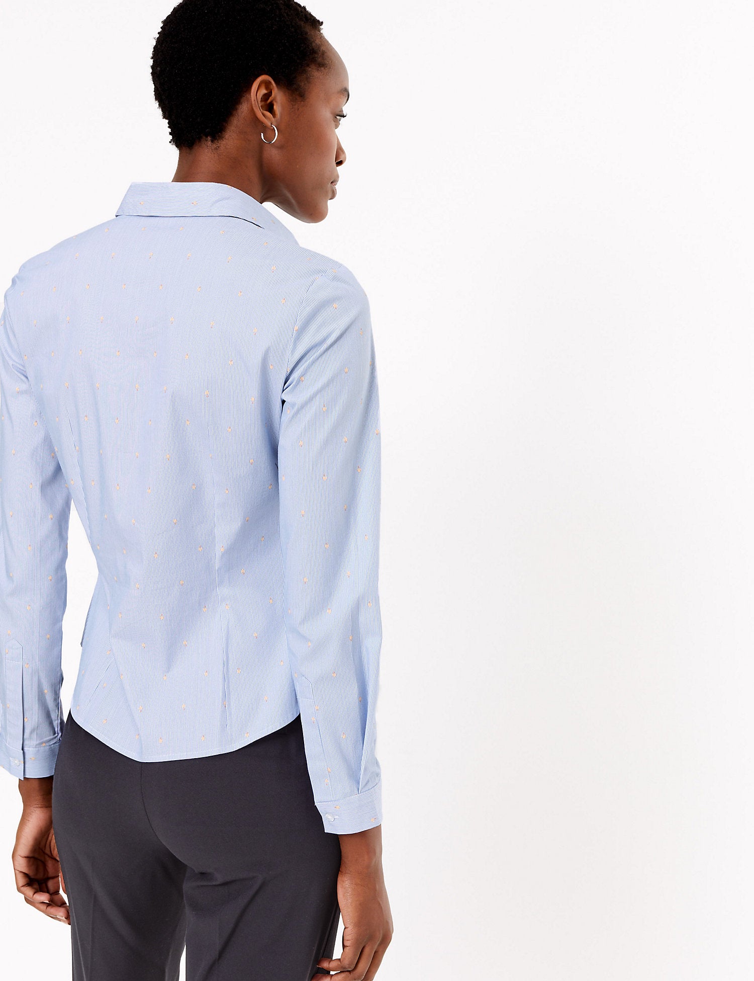 Cotton Rich Striped Fitted Shirt