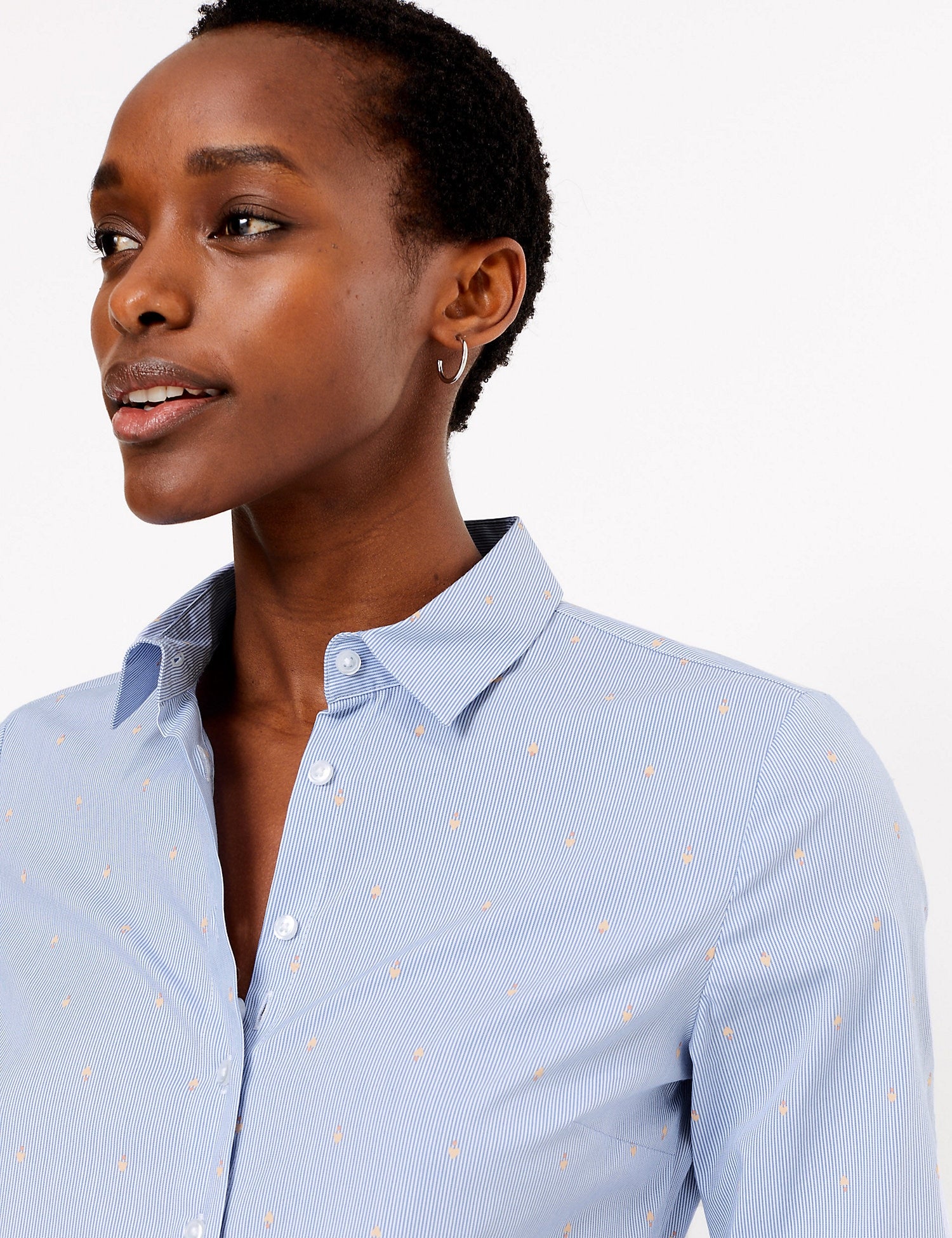 Cotton Rich Striped Fitted Shirt