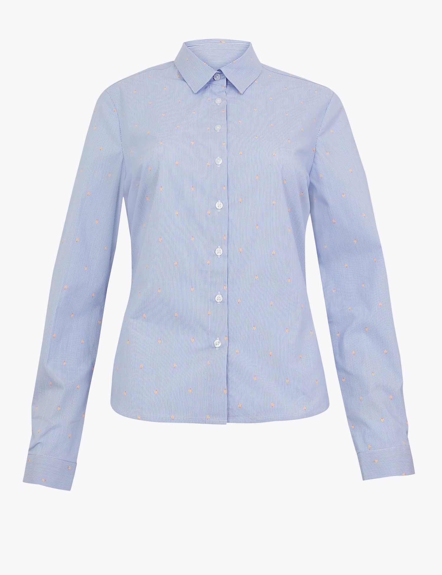 Cotton Rich Striped Fitted Shirt