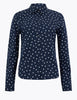 Cotton Rich Polka Dot Fitted Shirt