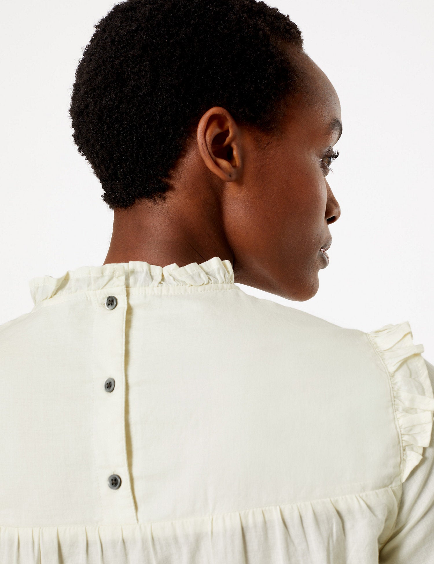 Pure Cotton High Neck Long Sleeve Blouse