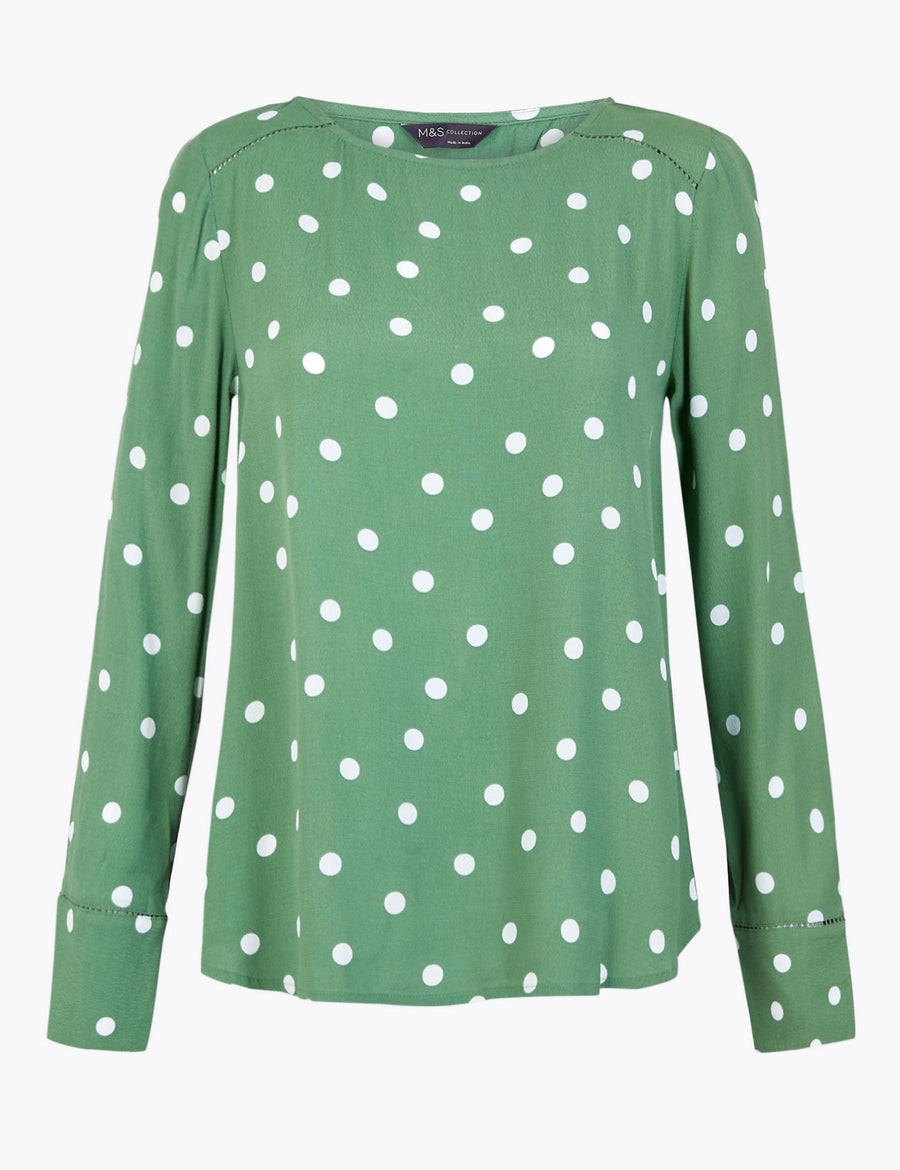 Polka Dot Long Sleeve Top