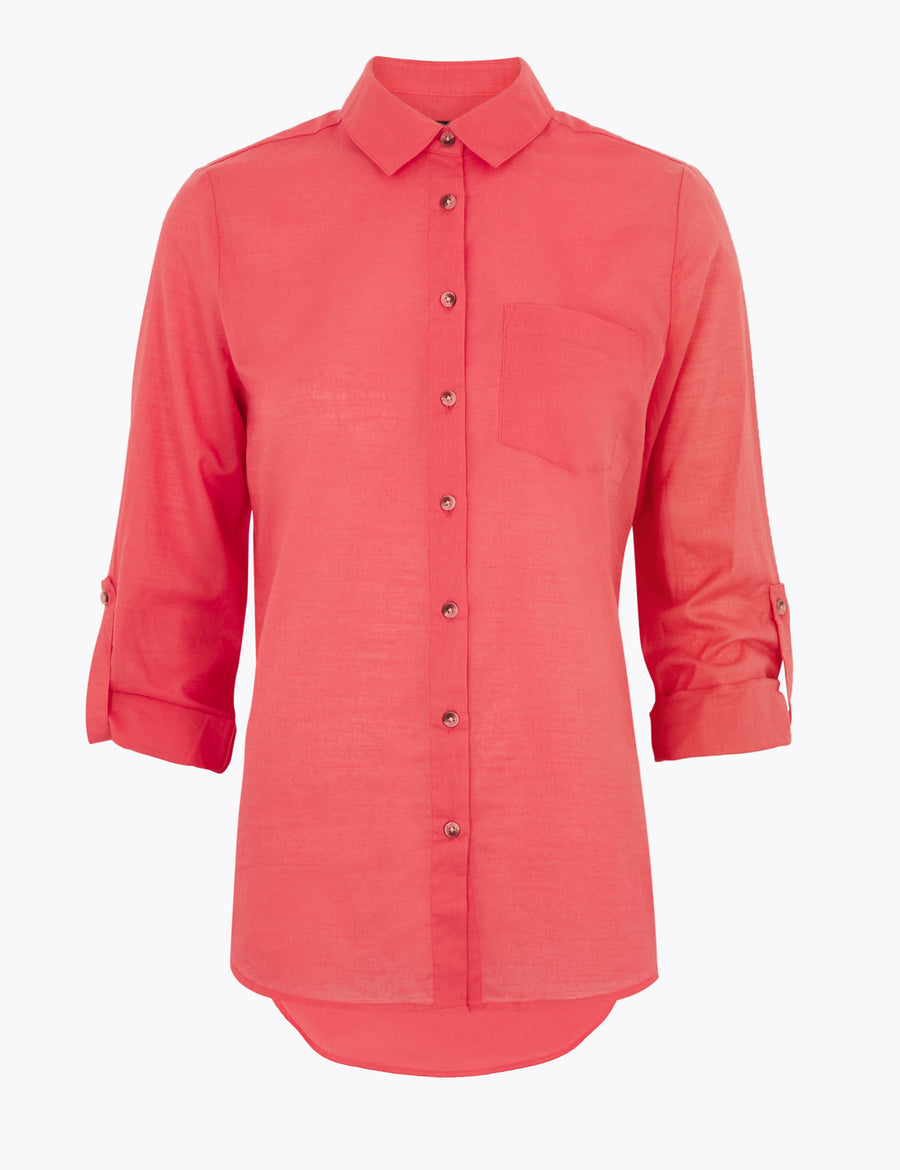 Pure Cotton Relaxed Long Sleeve Shirt