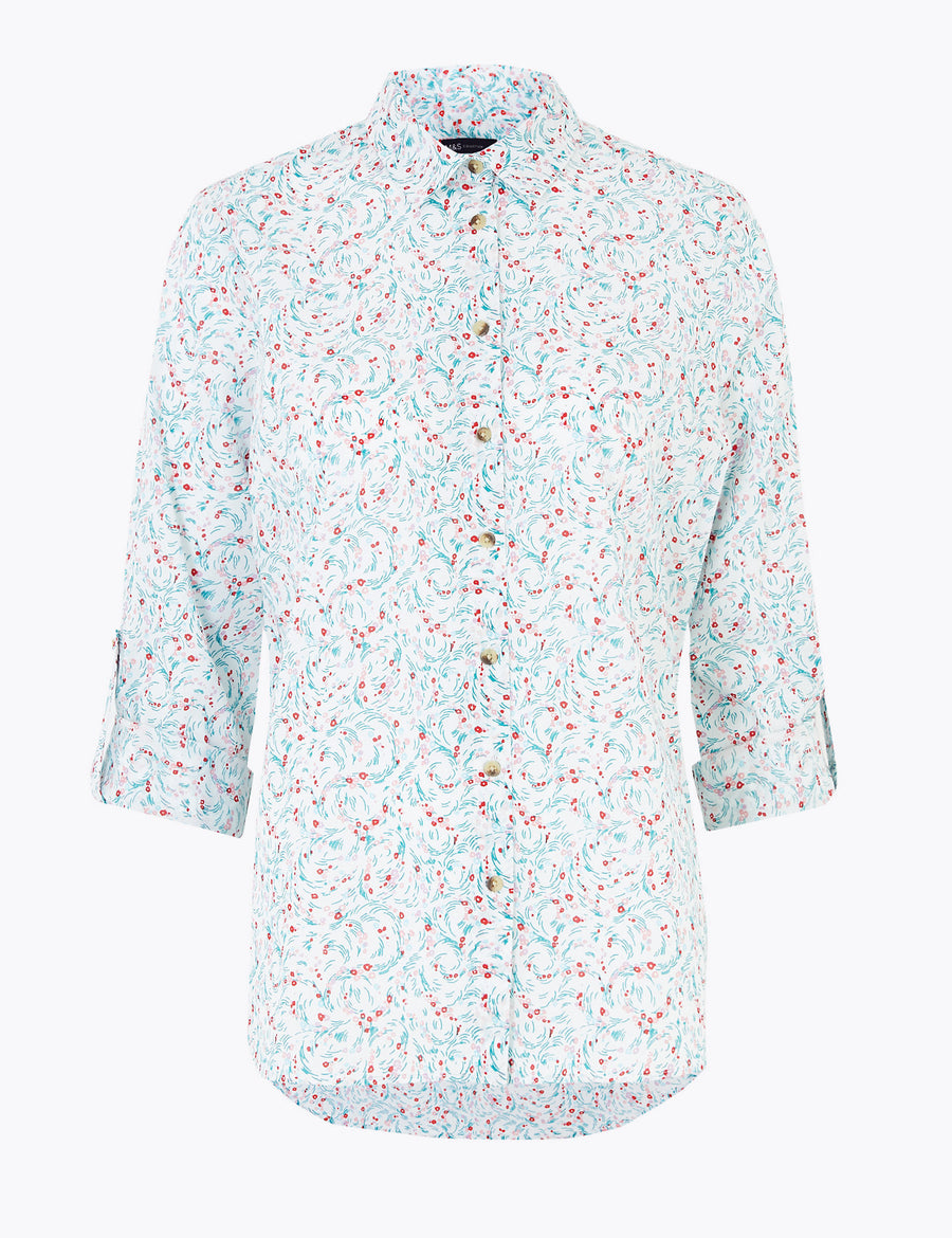 Pure Cotton Printed Relaxed Shirt