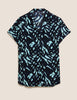 Printed Short Sleeve Popover Blouse
