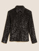 Sequin Collared Long Sleeve Shirt