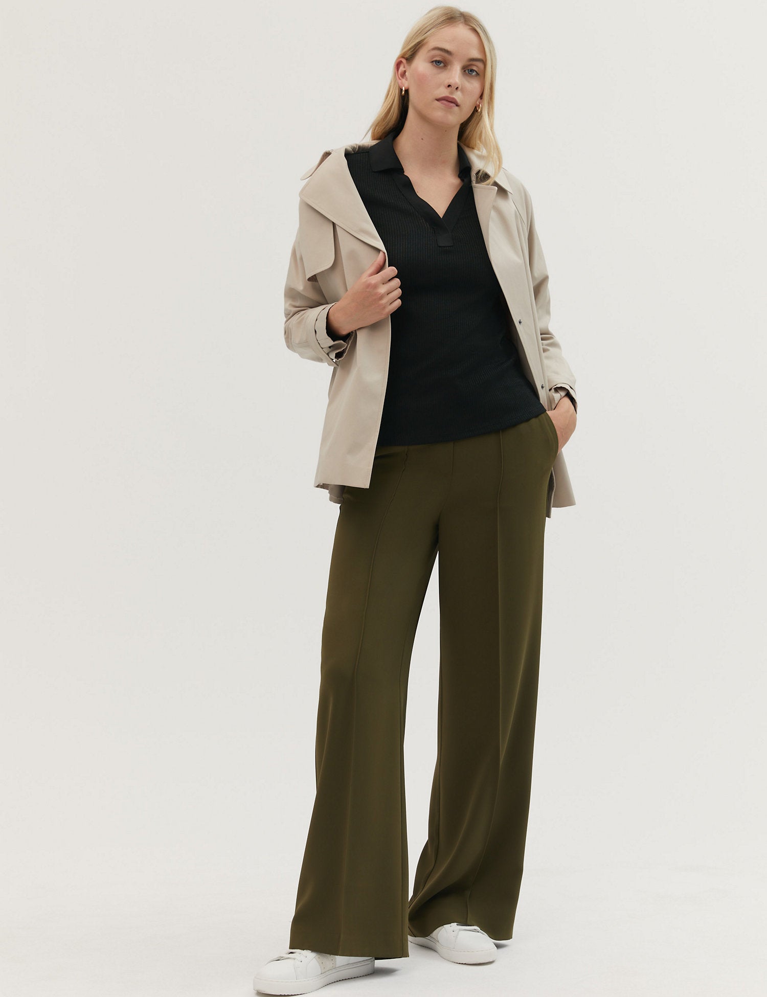 Jersey Ribbed Collared Regular Fit Top
