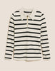 Striped Ribbed Collared Fitted Top