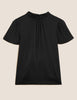 Jersey Plisse High Neck Regular Fit Top