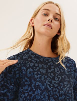 Sparkly Animal Print Boxy Top