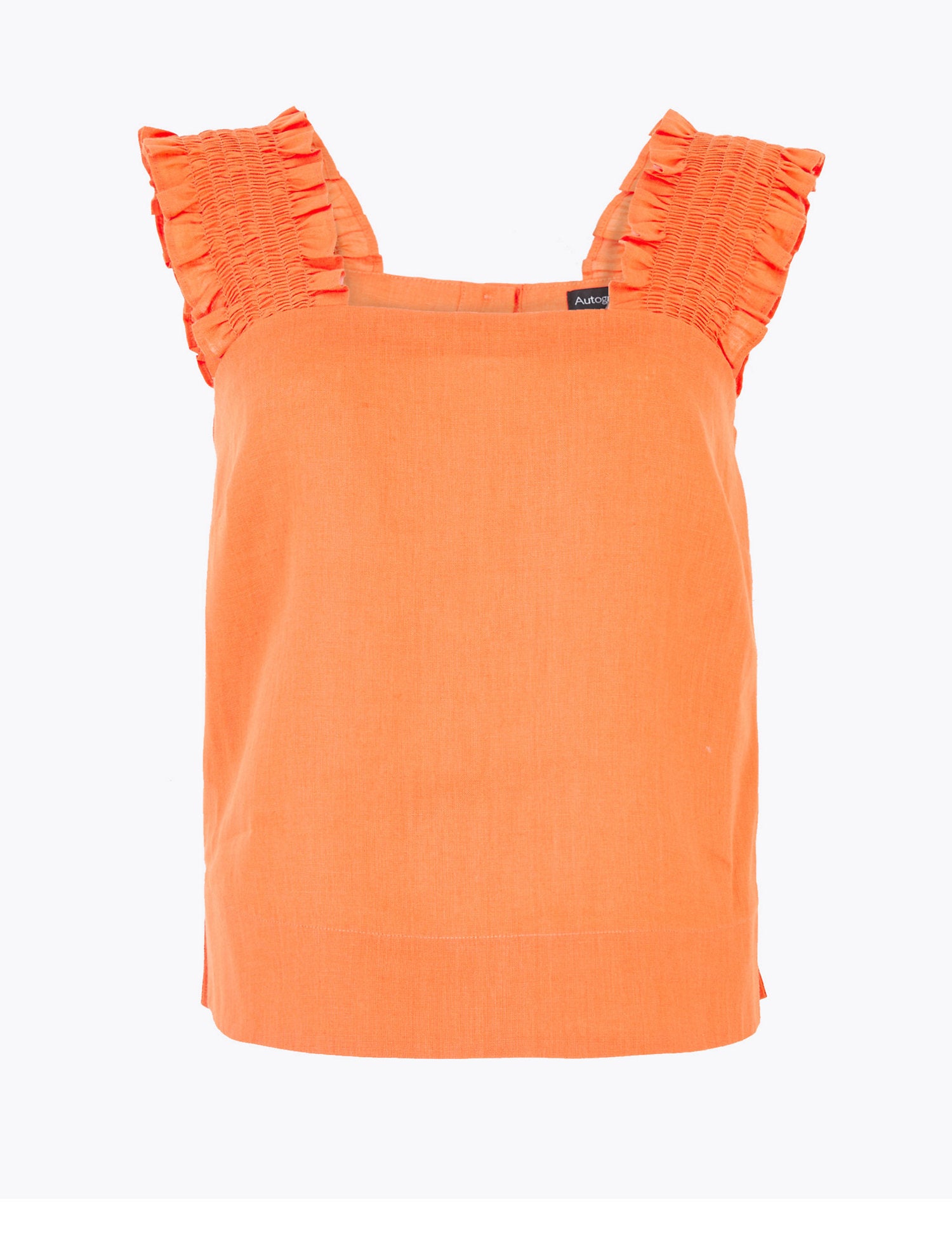 Pure Linen Frill Detail Camisole Top