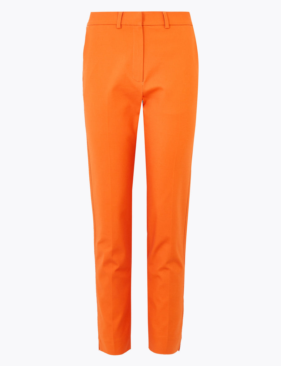 Cotton Slim Fit Ankle Grazer Trousers