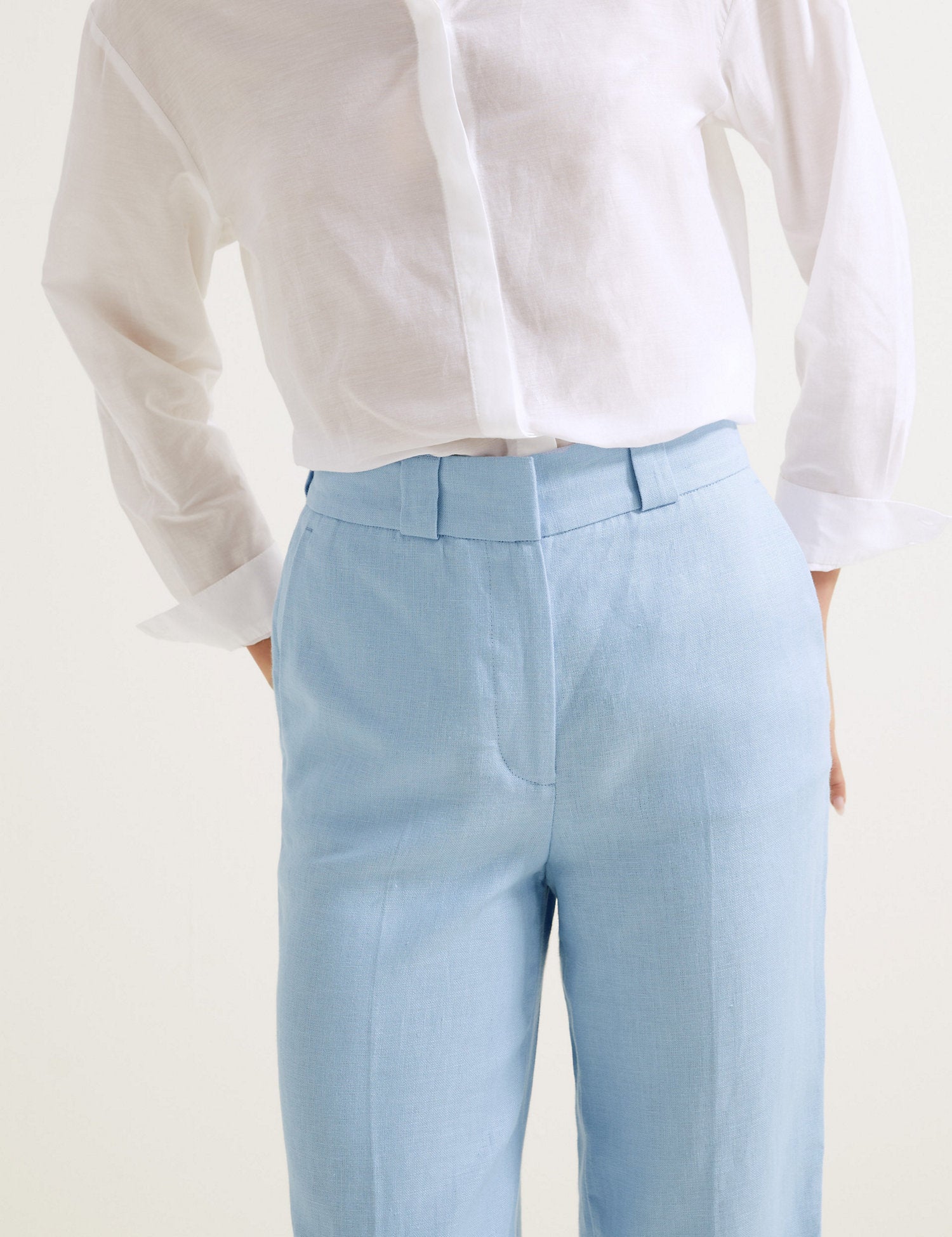 Pure Irish Linen Pleat Front Trousers