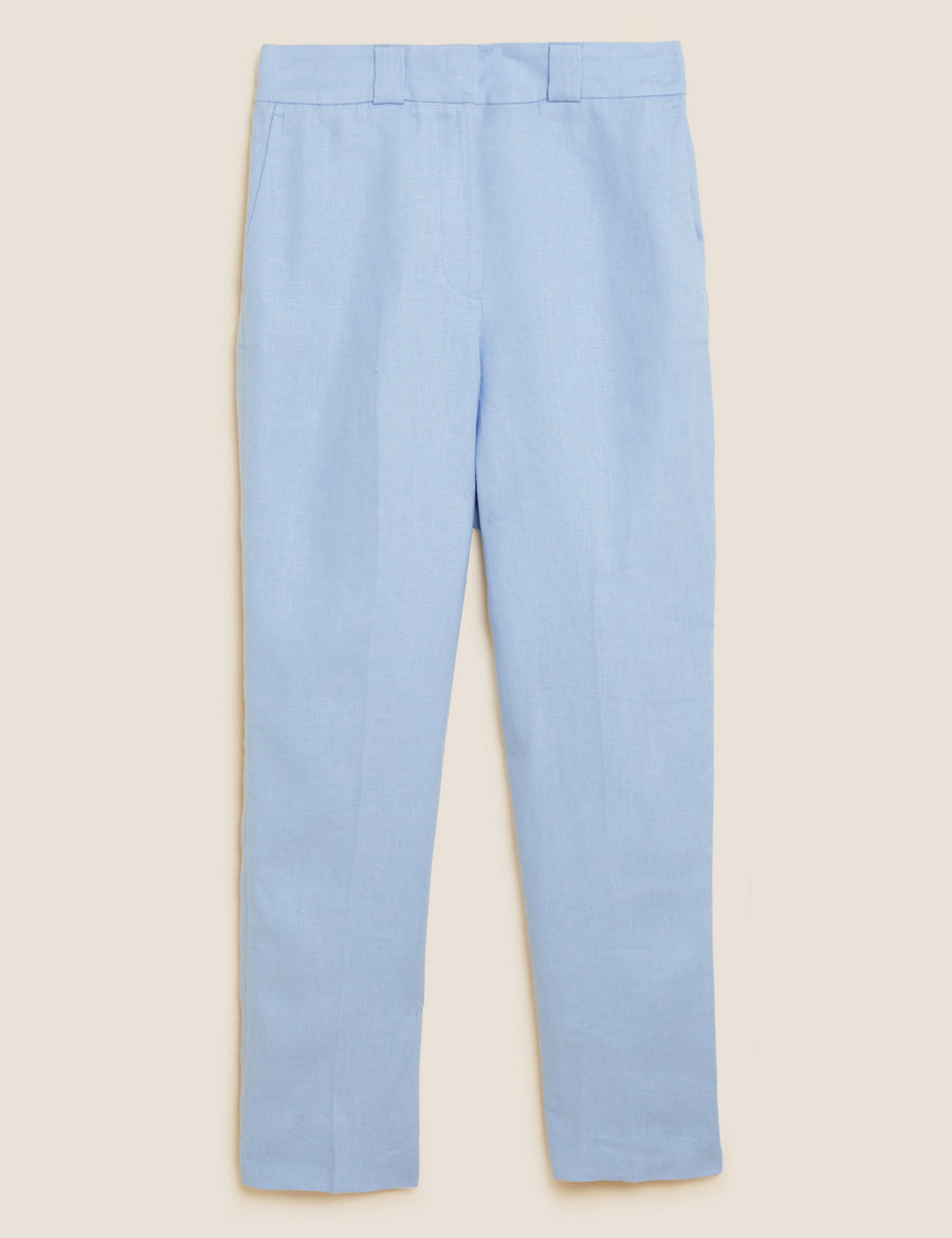 Pure Irish Linen Pleat Front Trousers
