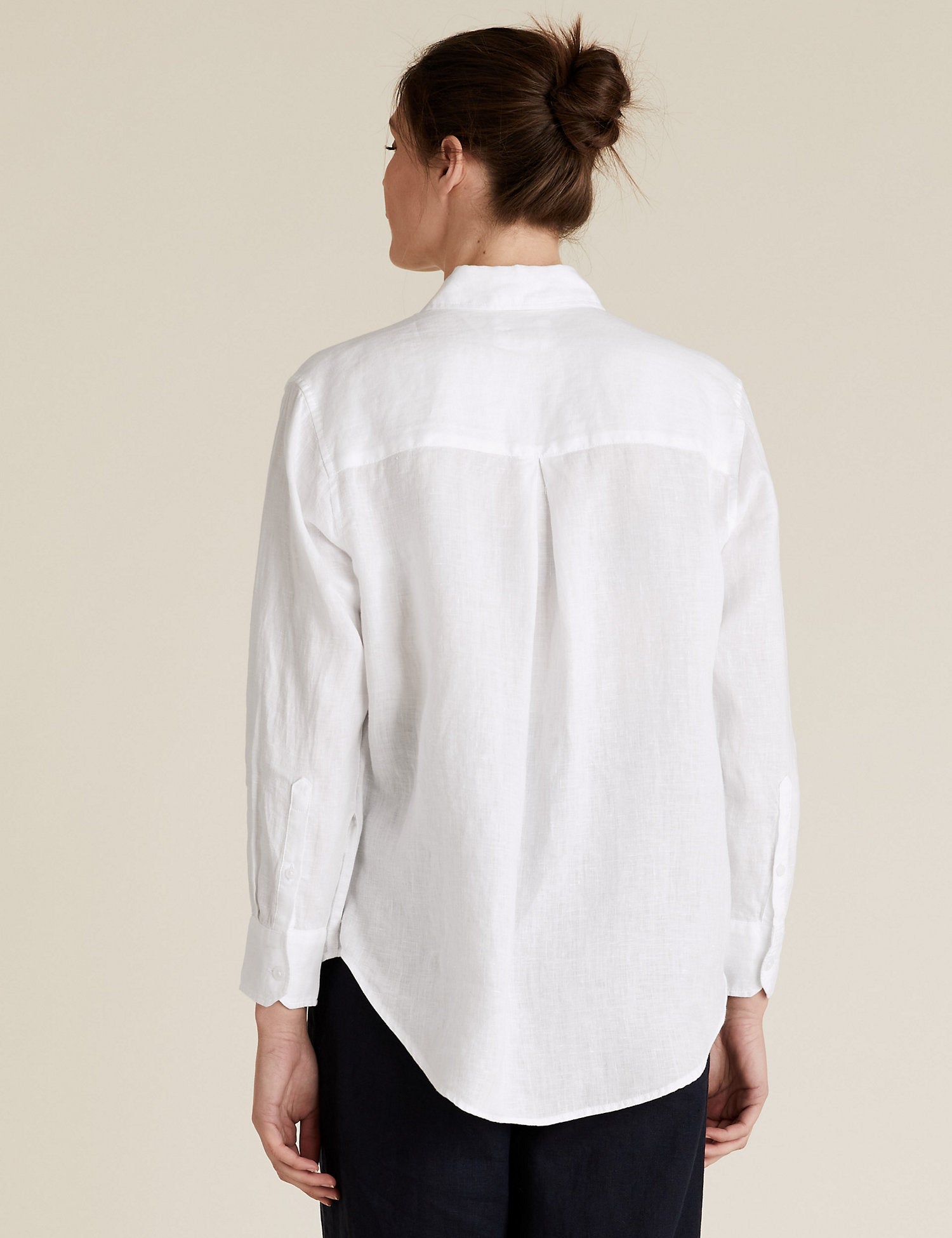 Pure Linen Oversized Long Sleeve Shirt