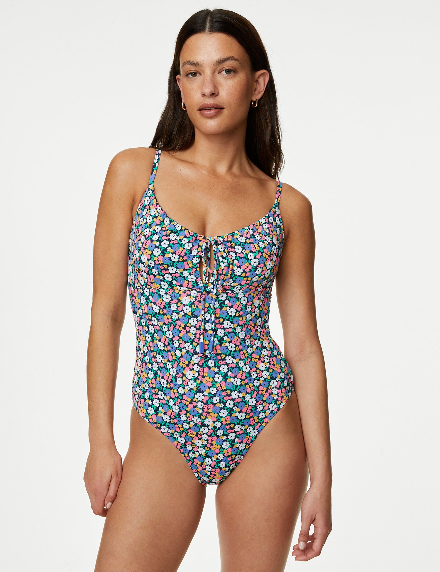 Floral Padded Scoop Neck Swimsuit