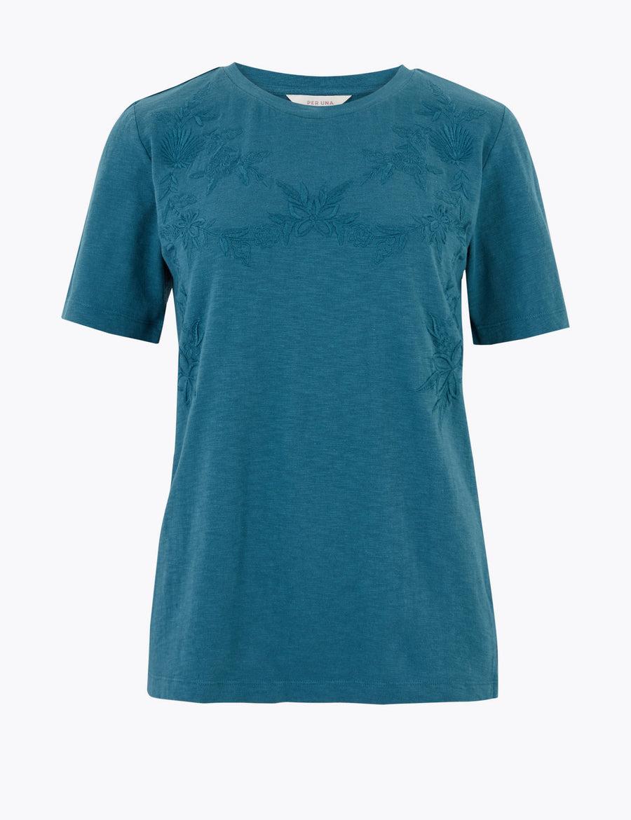 Pure Cotton Embroidered T-Shirt