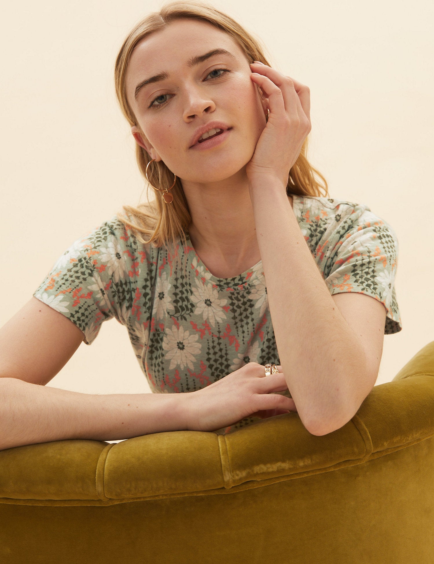 Floral Print Regular Fit T-Shirt