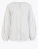 Pure Cotton Textured Long Sleeve Blouse