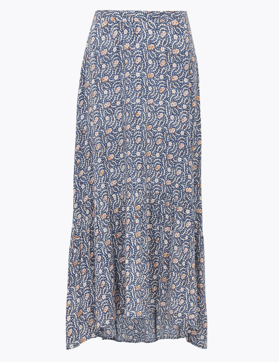 Floral Midi Skater Skirt