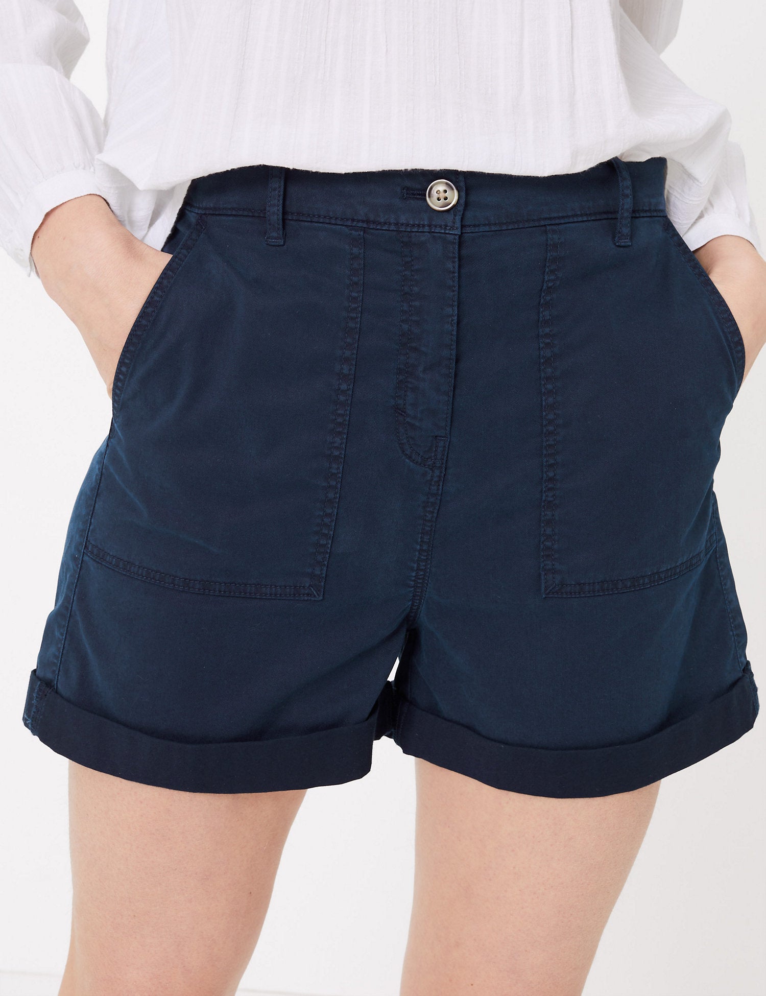 Cotton Blend Cargo Chino Shorts