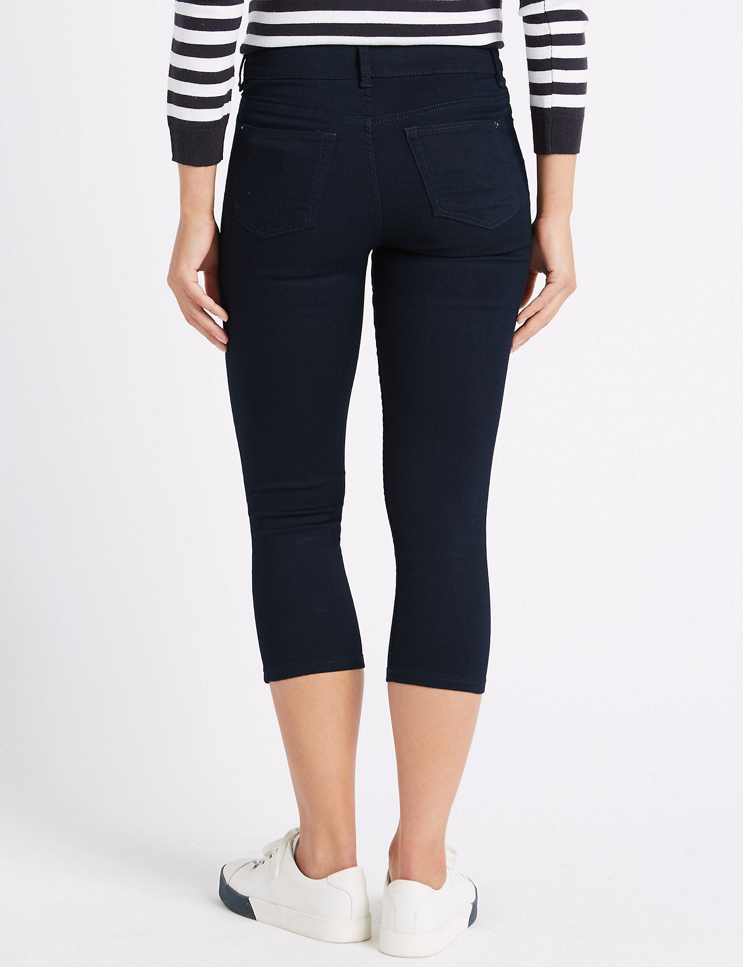 Mid Rise Super Skinny Leg Cropped Jeans