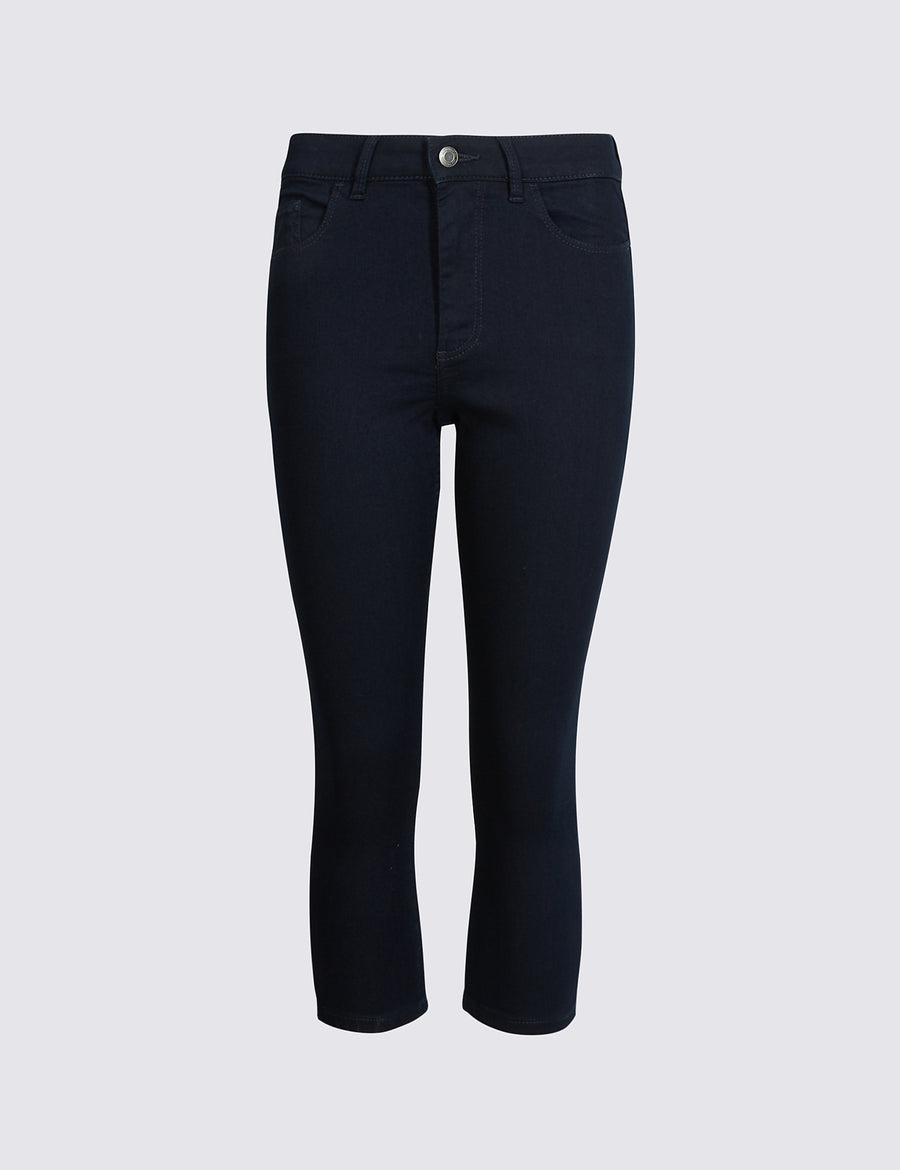 Mid Rise Super Skinny Leg Cropped Jeans