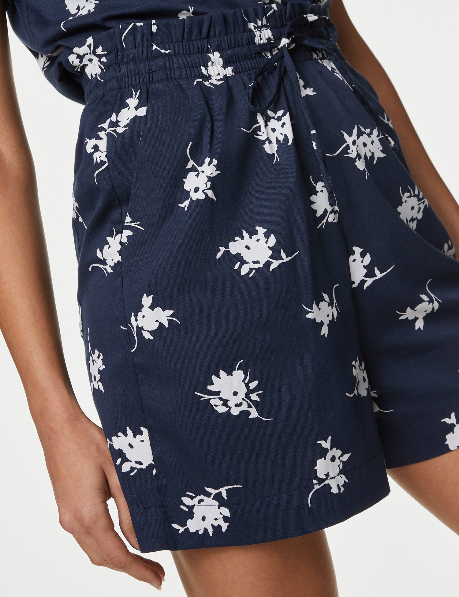 Cotton Rich Printed Paperbag Shorts