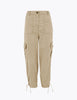 Tencel Cargo Tapered Cropped Trousers